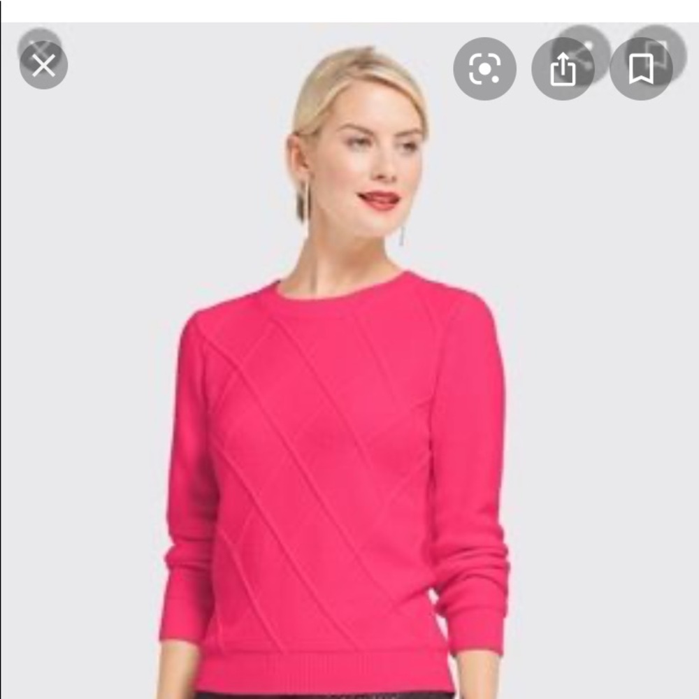 Draper James Raspberry Argyle Merino Wool Sweater - image 1
